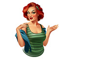Pin-up woman, a Person Illustration by Ira Cvetnaya (Thumbnail 2 of 3)