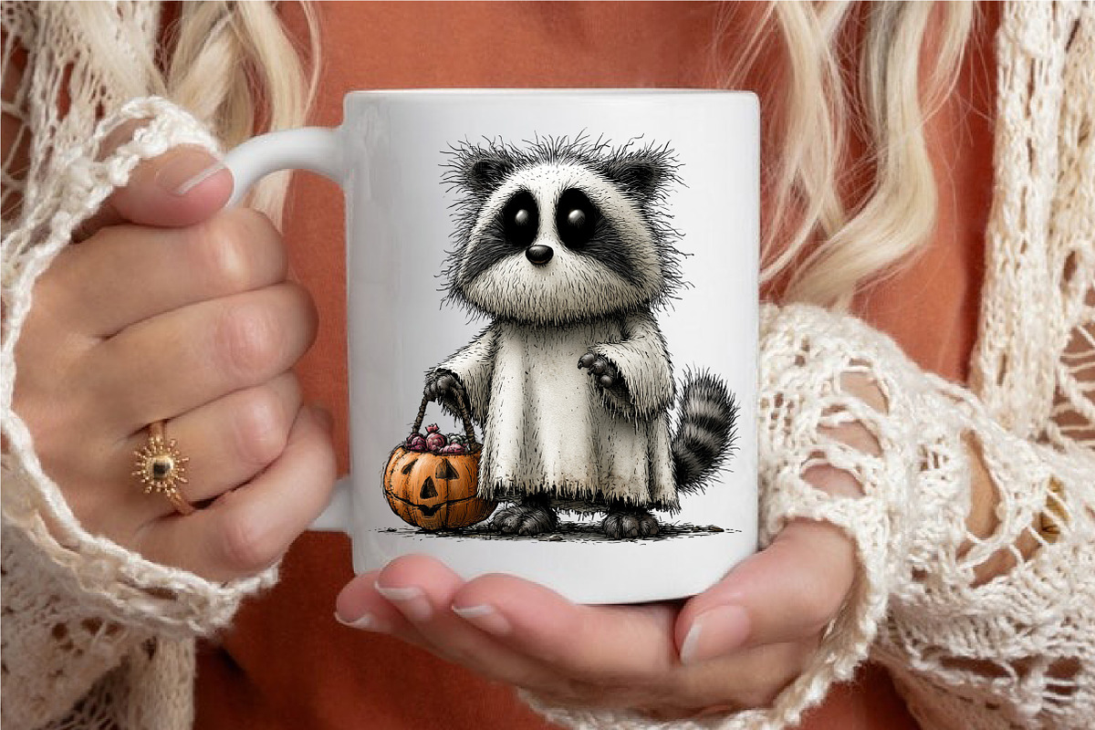 Halloween Raccoon Clipart Bundle, a Seasonal Illustration by designcity5 (Photo 5 of 5)