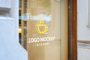 Window Logo Mockup Cafe