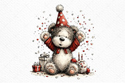 Whimsical Birthday Teddy Bear Clipar, an Illustration by Craft Nest (Thumbnail 11 of 11)