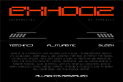 Exhociz - Futuristic Display Font, a Sans Serif Font by Typeagle (Thumbnail 2 of 12)