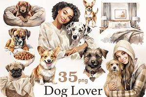 Dog Lover Clipart Pet Images Bundle, an Animal Illustration by GlamArtZhanna
