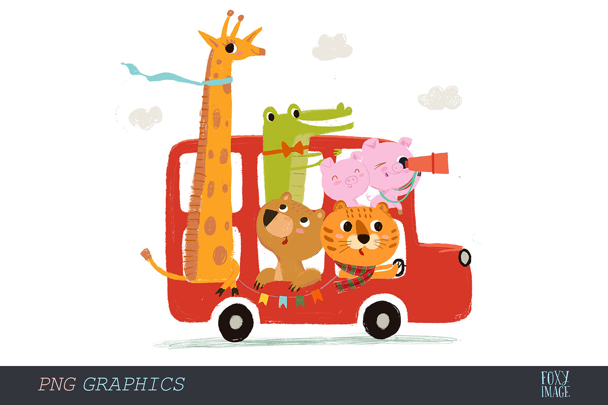 Funny Bus, an Animal Illustration by FoxyImage (Photo 2 of 5)