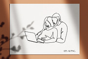 Pregnant woman line art, a Healthcare Illustration by velychko.ua (Thumbnail 5 of 11)