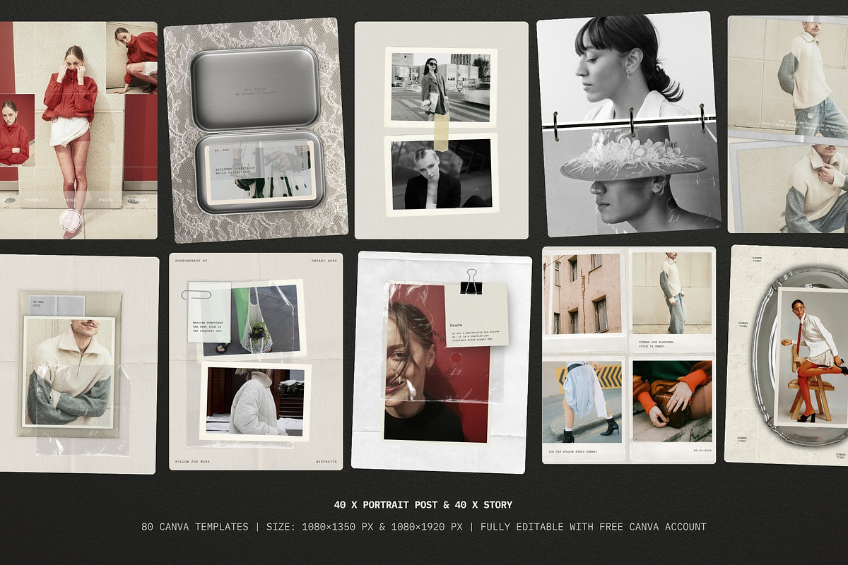 Vintage Texture Social Media Kit, a Social Media Template by Pani Temp. (Photo 16 of 16)