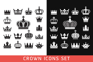 Crown Icons Set., an Icon by Graphixmania