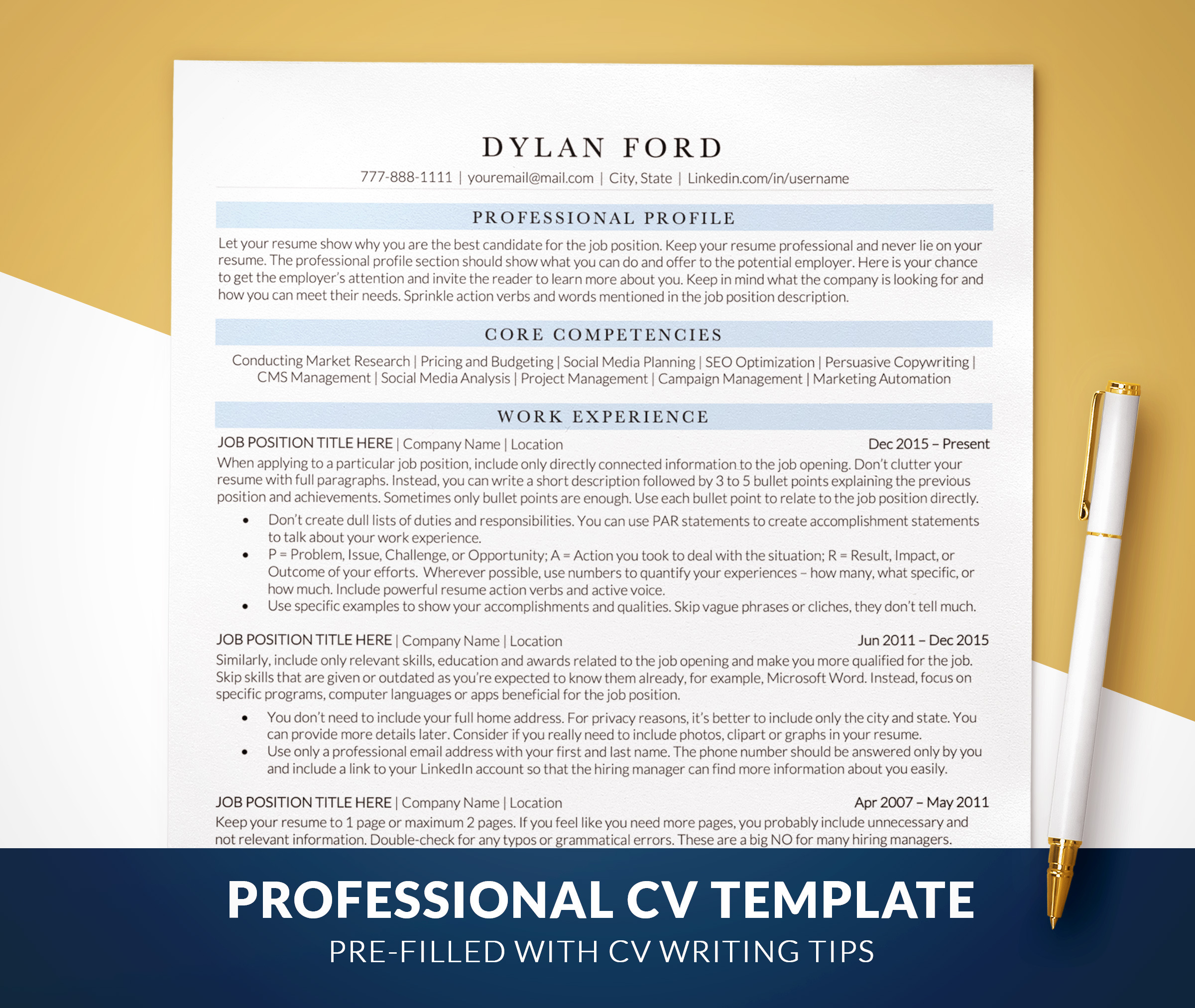 CEO CV Template / Executive CV Word