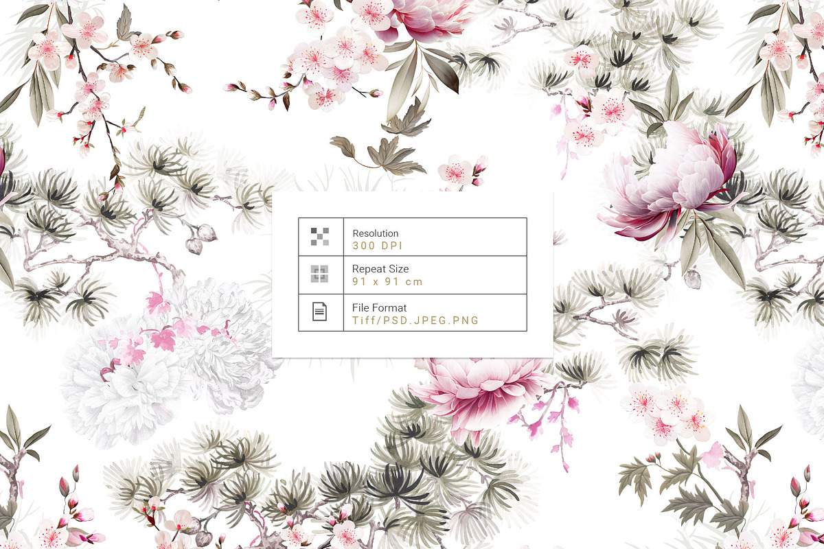 Sakura Whispers, Elegant Luxury!, a Pattern Graphic by TSTUDIO (Photo 2 of 12)