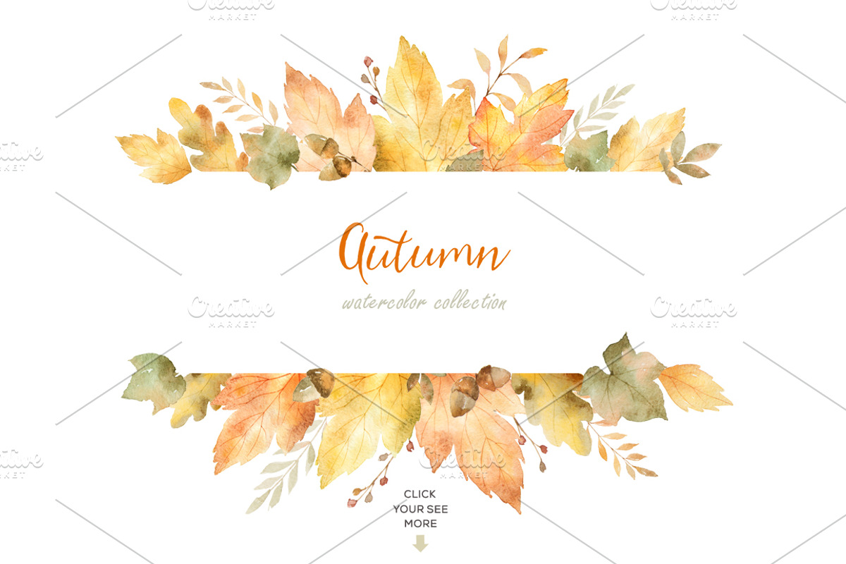 Autumn watercolor collection., a Decorative Illustration by Elena Medvedeva (Photo 3 of 7)