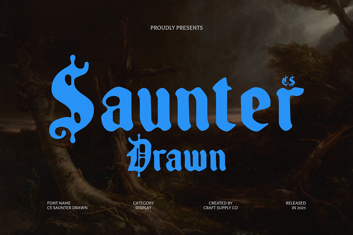 CS Saunter Drawn, a Blackletter Font by Craft Supply Co. (Photo 1 of 8)
