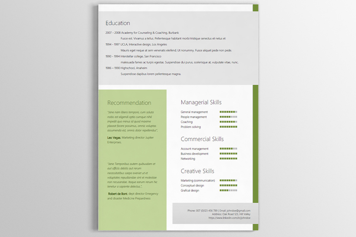 4 Unique modern resumes (CV's), a Resume Template by DutchDigitalDesign (Photo 7 of 7)