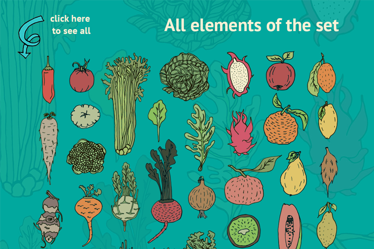 Farm goods - vegetables and fruits, an Object Graphic by Karina.sketch (Photo 2 of 6)
