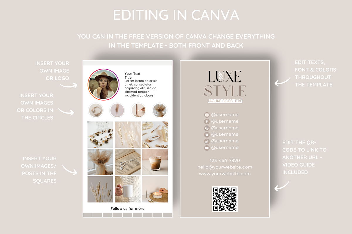 Beige QR Code Business Card, a Business Card Template by SunshineStudioBoutique (Photo 4 of 9)