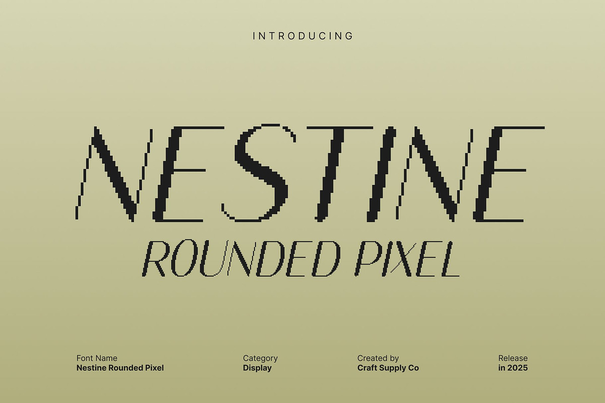 Nestine Rounded Pixel, a Sans Serif Font by Craft Supply Co. (Photo 1 of 8)
