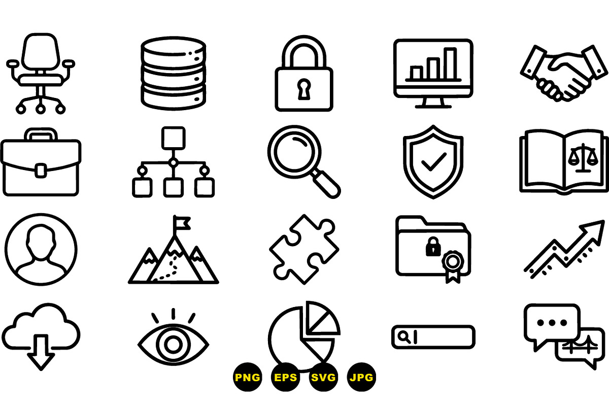 Business Line Icon Set, an Illustration by designvectx (Photo 3 of 3)
