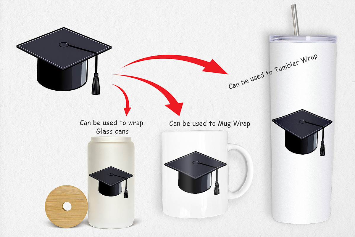 Graduation Cap Clipart, a Graphic by Artnoy (Photo 4 of 5)