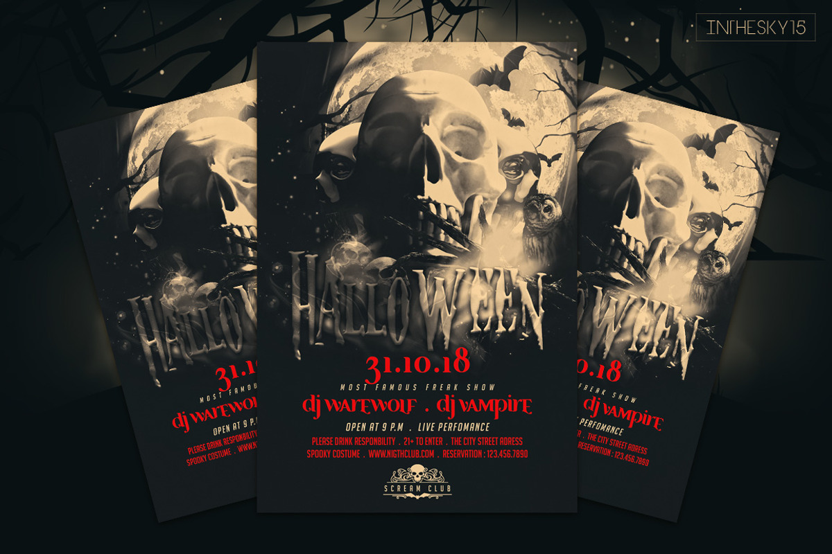 Halloween Flyer Template, a Flyer Template by InTheSky15 (Photo 2 of 5)