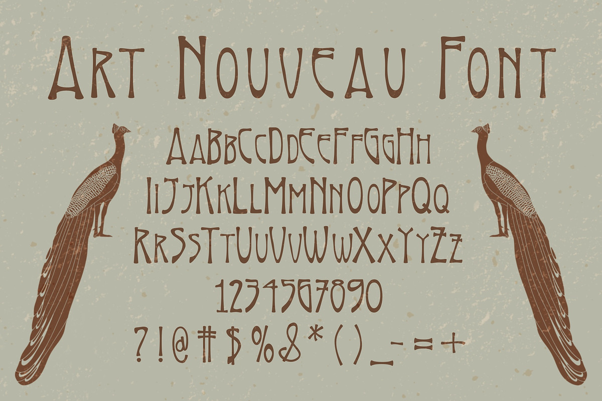 Art Nouveau Font, a Font by Liz Kohler Brown, image size:1200x800