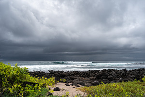 Scenic view of Playa Loberia with waves and rocks, a Nature Photo by GoodGoods