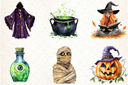 Spooky Halloween Clipart, an Illustration by Libby Wishes (Thumbnail 2 of 6)