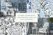 Toile de Jouy Patterns Bundle, a Pattern Graphic by Olya Creative (Thumbnail 4 of 41)