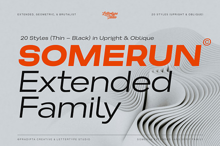 Somerun Extended Sans Family, a Sans Serif Font by Lettertype Studio