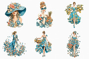 Whimsical Summer Girls Clipart, a Seasonal Illustration by designcity5 (Thumbnail 2 of 5)