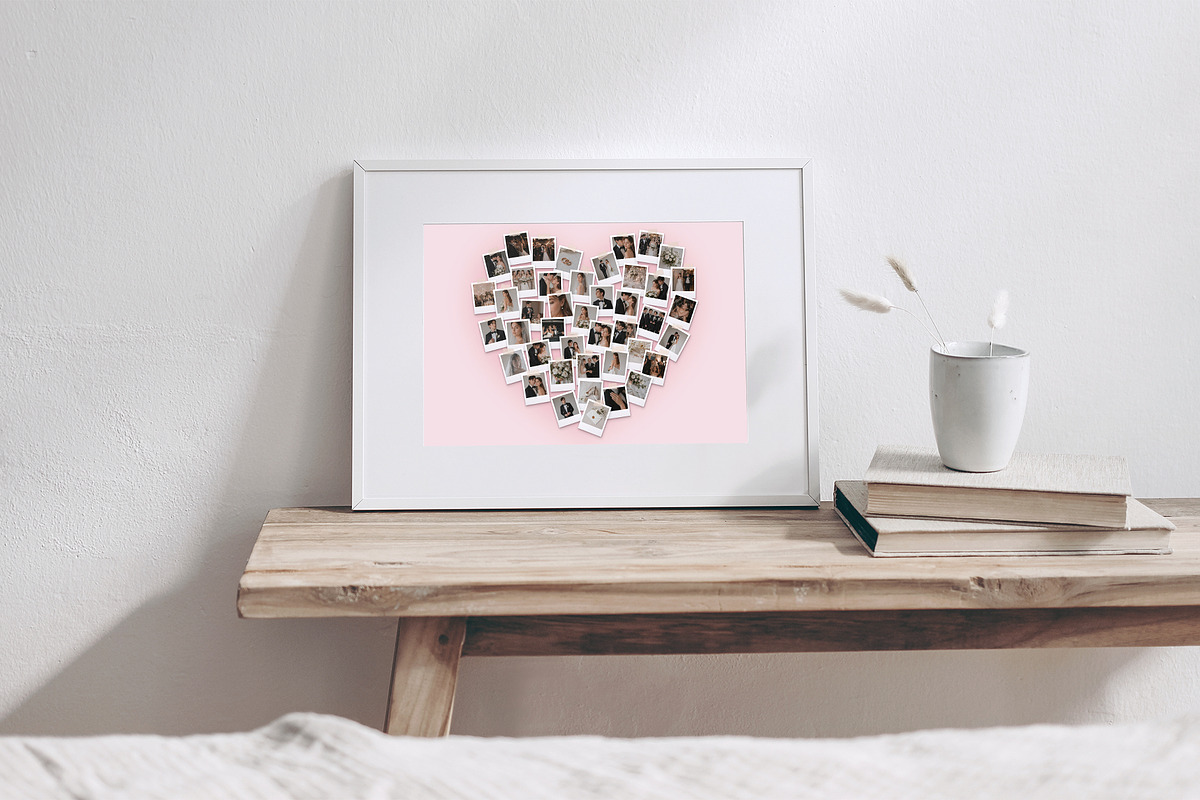 Heart Polaroid Photo Collage Templat, a Social Media Template by DesignerCandies (Photo 4 of 5)