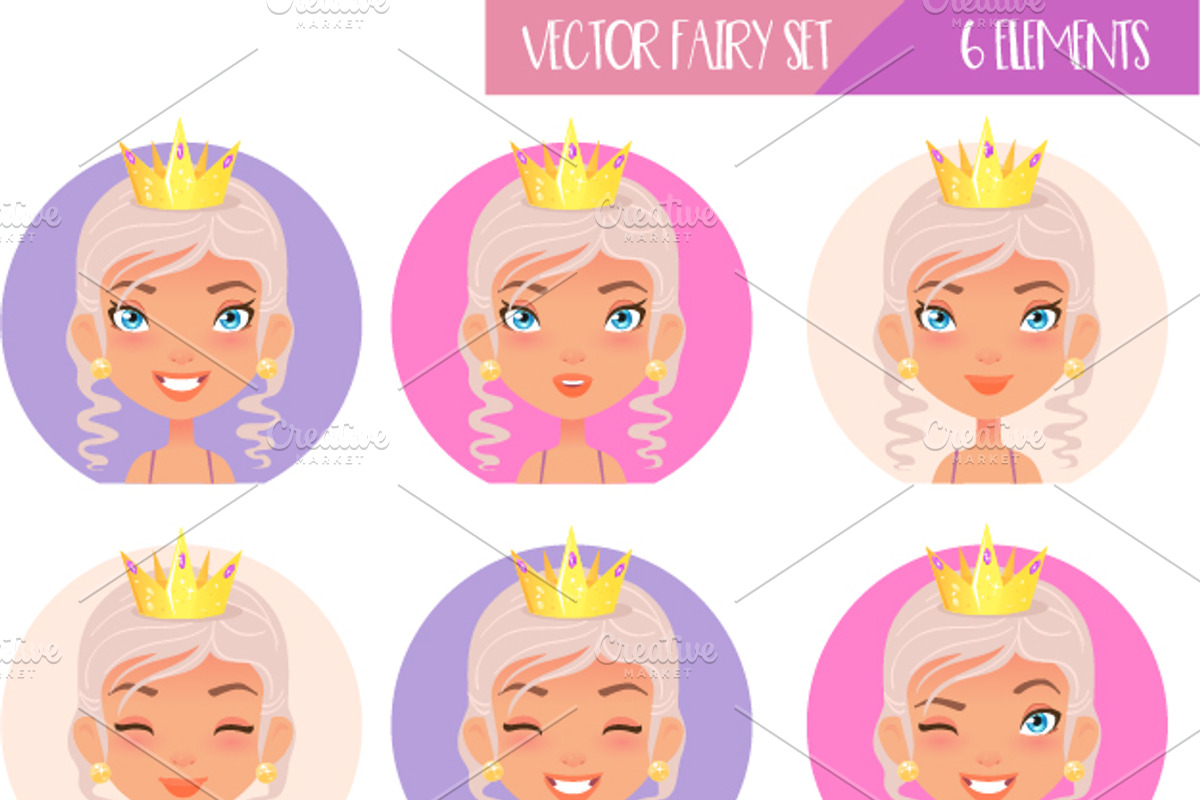 Logo Set - Princess Girl, an Illustration by Melisende Vector (Photo 1 of 2)
