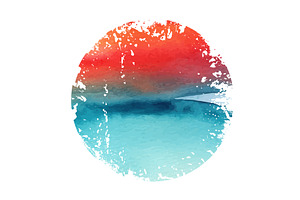 Abstract sunset and sea. Watercolor, an Illustration by Nenahliadava Design