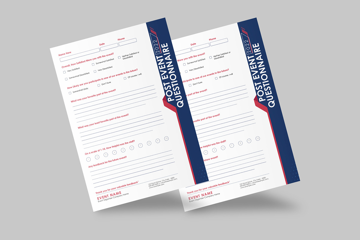 Post Event Questionnaire Template