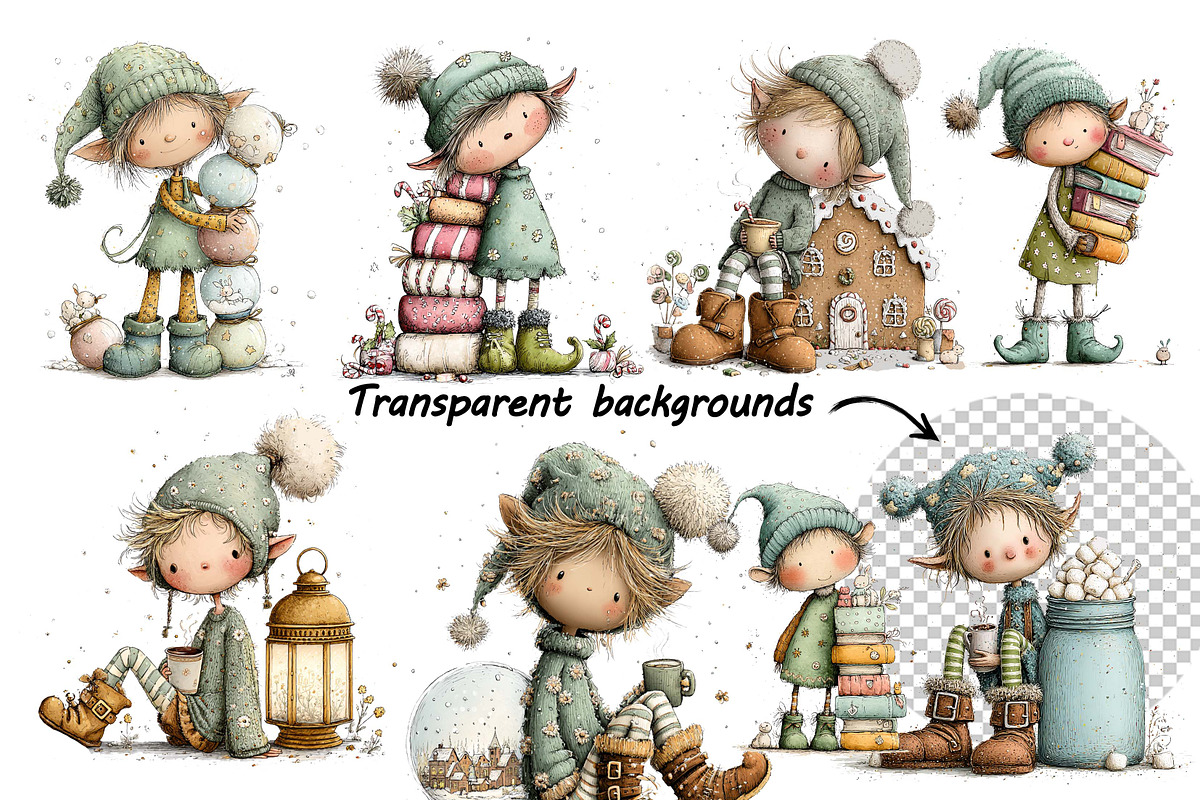 Whimsical Festive Christmas Elf, a Graphic by one-touch (Photo 5 of 10)