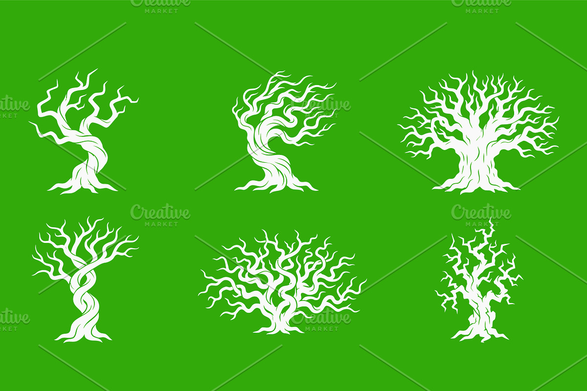 Twisted Tree Silhouette Vector Set, an Object Graphic by Artonix (Photo 2 of 3)