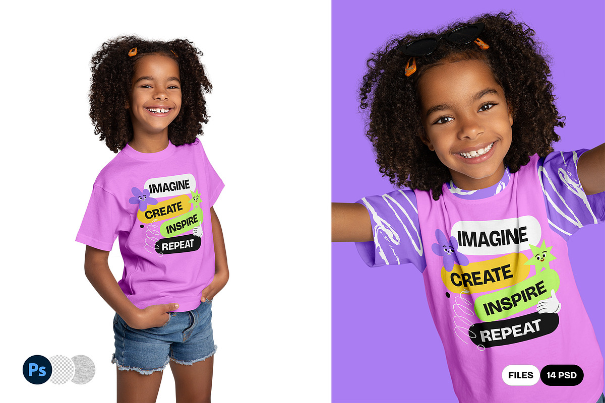 African Kids Girl T-Shirt Mockups, a Shirt Mockup by Hi, Mock-Up! (Photo 9 of 10)
