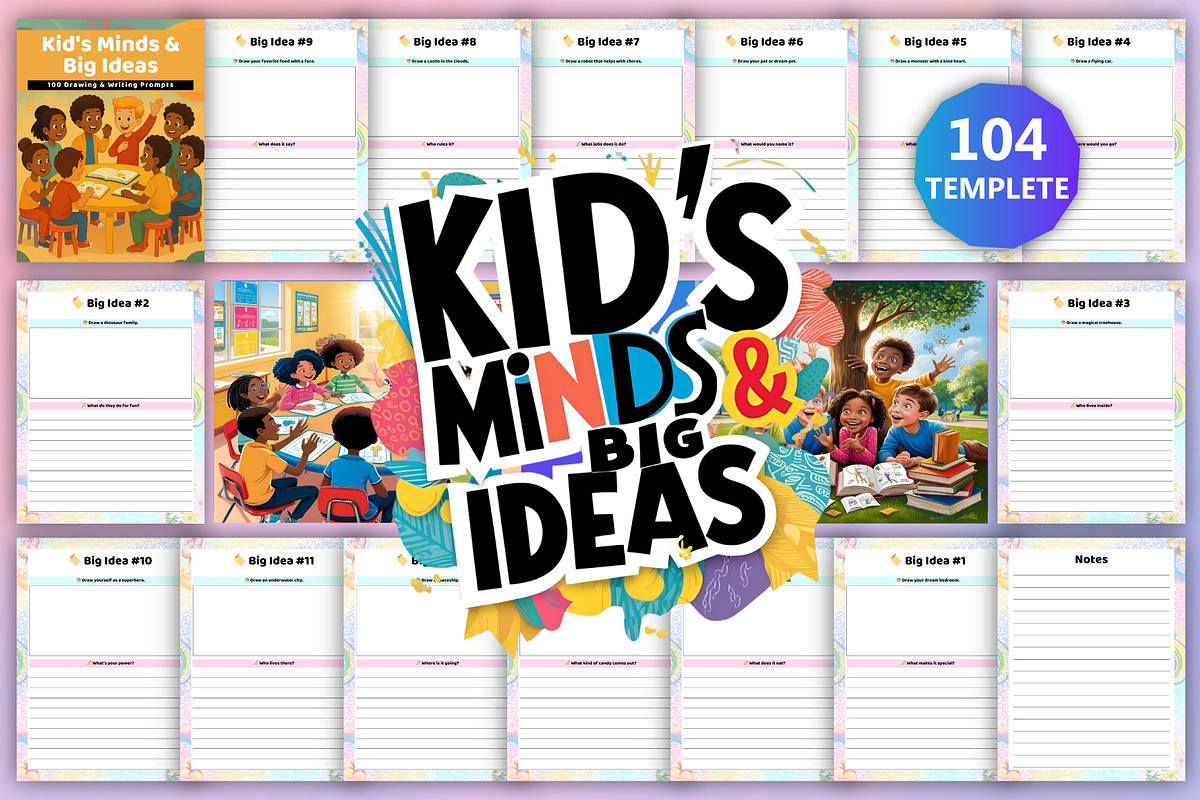Kid’s Minds & Big Ideas Planner, a Stationery Template by Designmela01 (Photo 1 of 8)