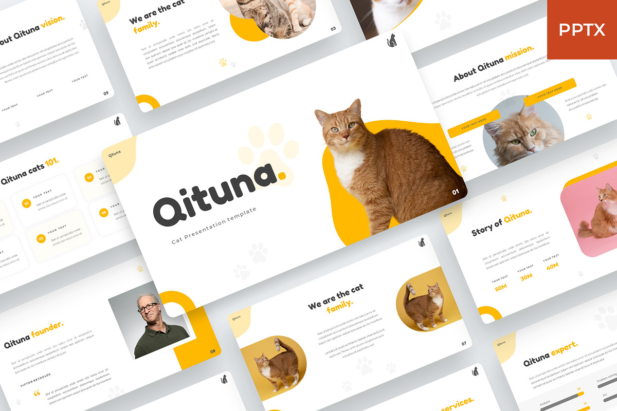 Qituna - Cat animal PowerPoint, a Presentation Template by BeadyLab (Photo 1 of 6)
