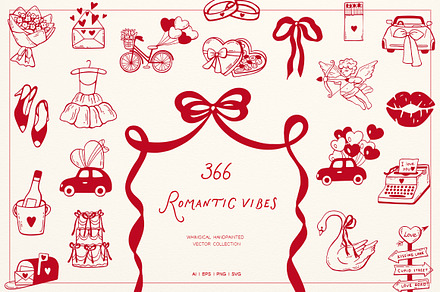 Whimsical Set Romantic Vibes, an Object Graphic by ViktoriyaD