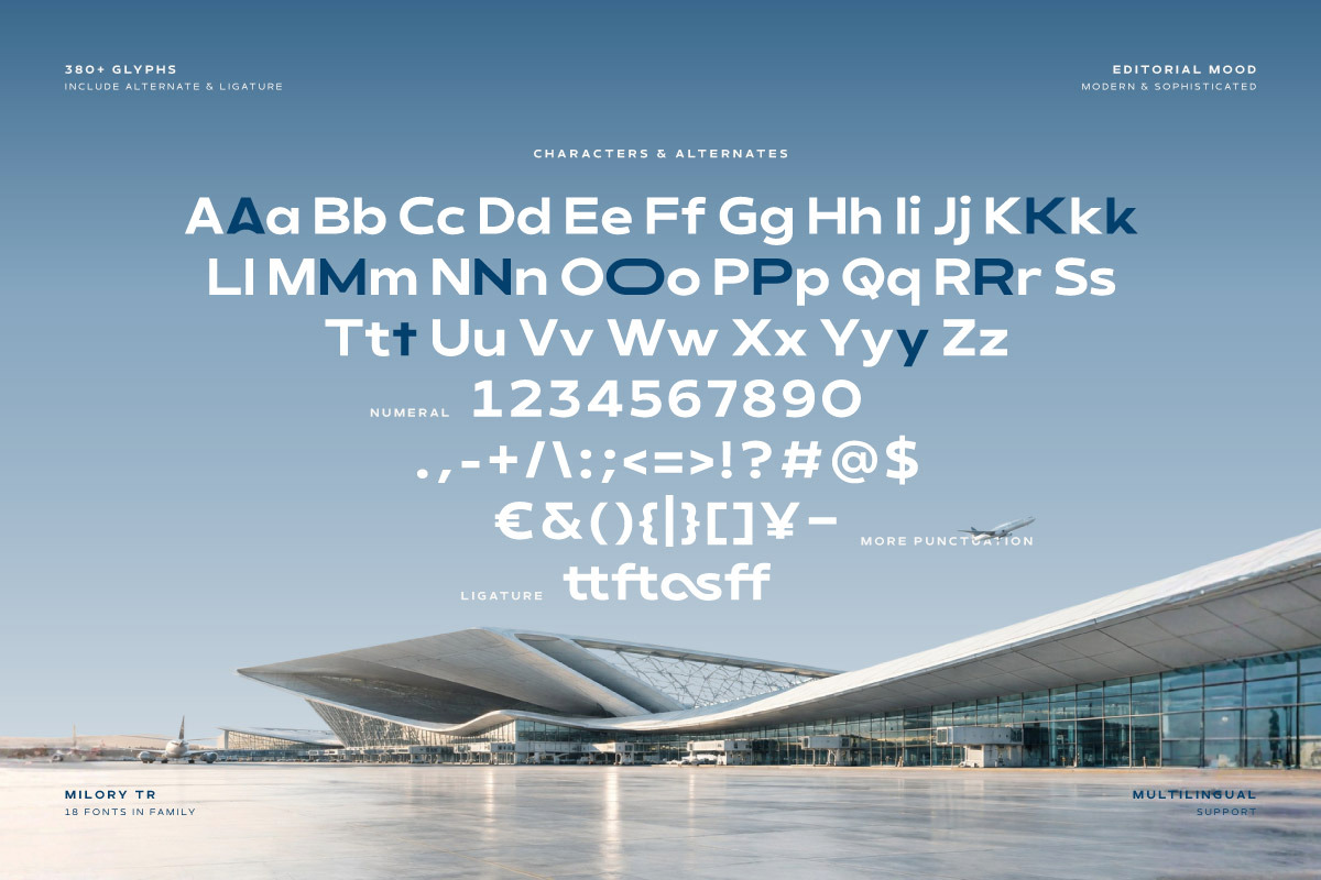 Milory TR - Wide Geometric Sans Font, a Sans Serif Font by productype1 (Photo 11 of 12)
