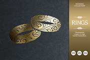 Ornate Calligraphic Couple of Rings, a Decorative Illustration by Color and Decor (Thumbnail 1 of 3)