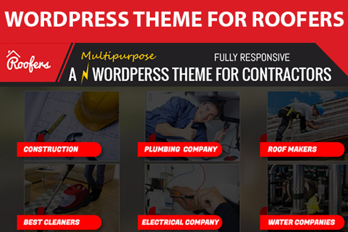 Roofers, wordpress theme for roofing, a WordPress Template by oLanding