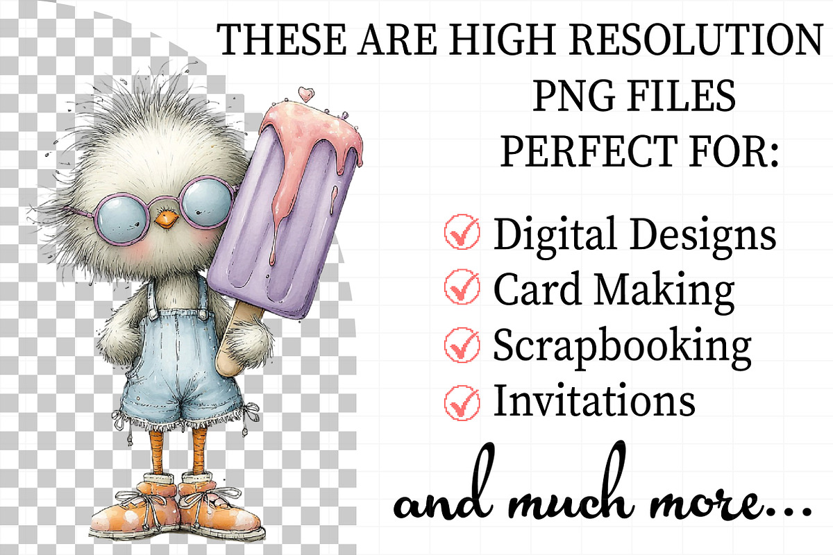 Summer Funny Chick Clipart, an Illustration by Daily.Designs (Photo 2 of 8)
