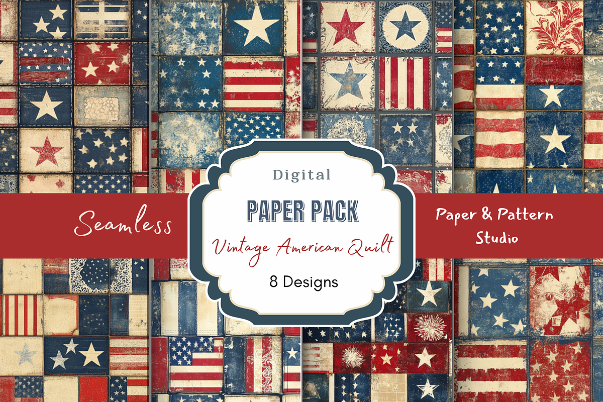 Vintage American Quilt Seamless, a Pattern Graphic by Paper & Pattern Studio (Photo 1 of 8)