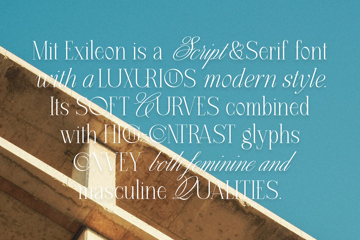 MIT Exileon - Script&Serif font duo, a Serif Font by Maculinc Type (Photo 13 of 16)