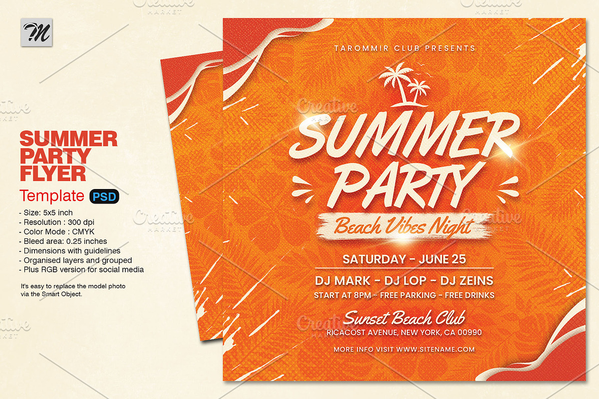 Summer Party Flyer, a Flyer Template by Tarommir (Photo 1 of 3)