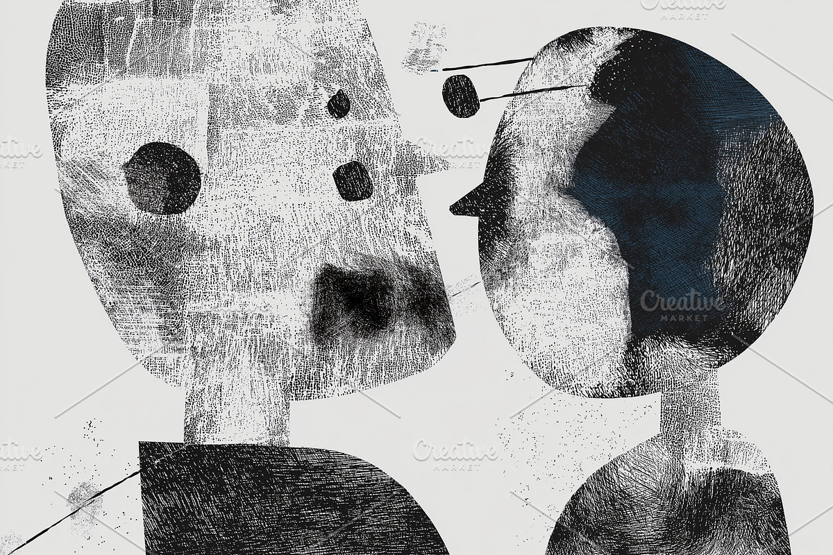Abstract art, couple dialogue, a Person Illustration by Sybillla