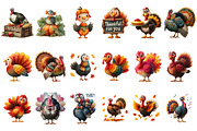 Thanksgiving Turkey Clipart, an Illustration by Craft Nest (Thumbnail 2 of 4)