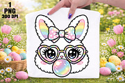 Easter Rabbit with Bubblegum PNG, an Illustration by Daily.Designs (Thumbnail 1 of 5)