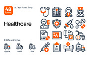 Healthcare Icon Set, a Duotone Icon by Eklip Studio (Thumbnail 1 of 4)
