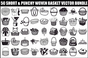50 Woven Basket Vector Bundle, an Illustration by Designs_River (Thumbnail 1 of 51)