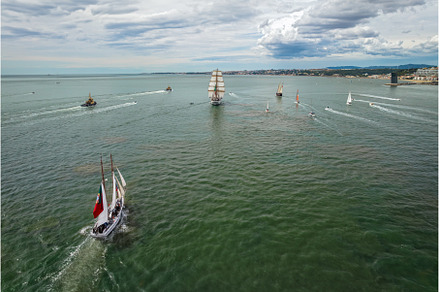 Tall ships sailing in Tagus river, a Transportation Photo by f9photos